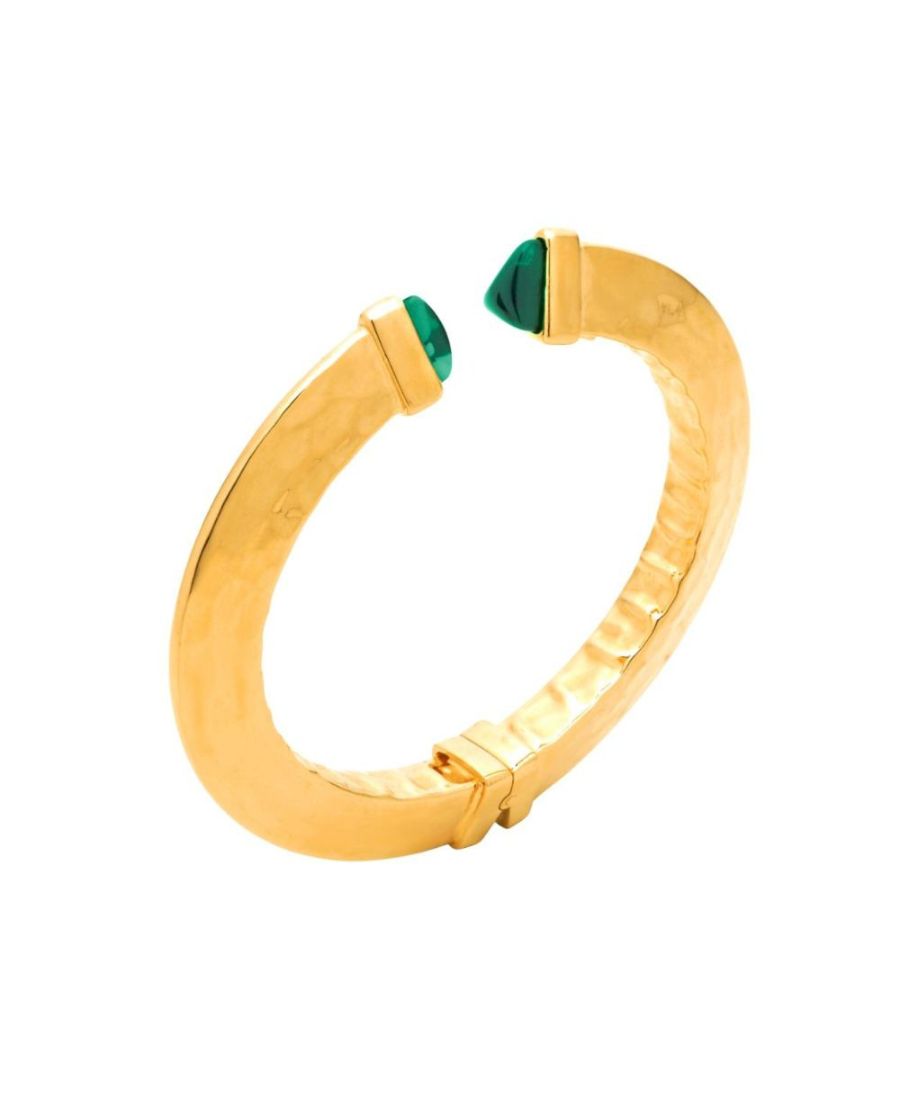 Giovanni Raspini Bangle Green Blade Dorato