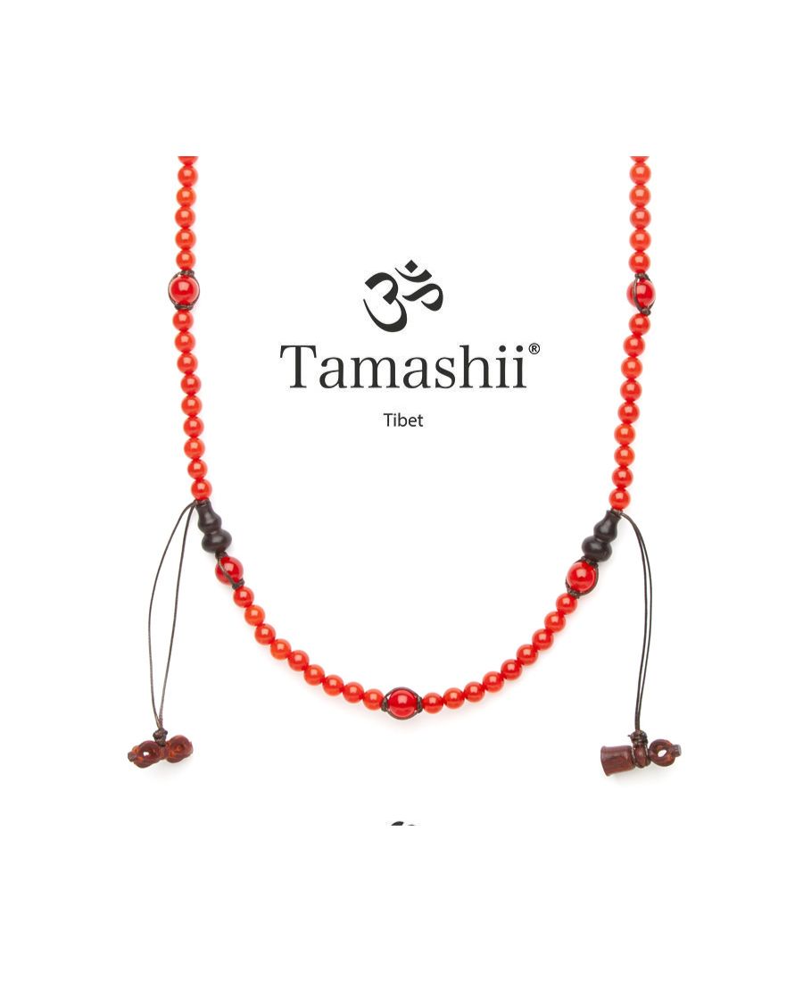 Collana Tamashii Tibet Mudra Corta Agata Rossa Passione