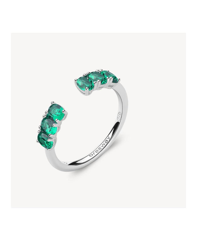 Brosway Anello Contrariè Argento Fancy Emerald