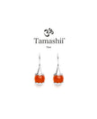 Orecchini Tamashii Ear-Drops in Argento con Corniola