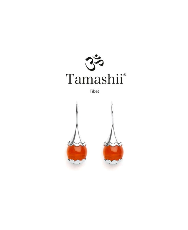 Orecchini Tamashii Ear-Drops in Argento con Corniola