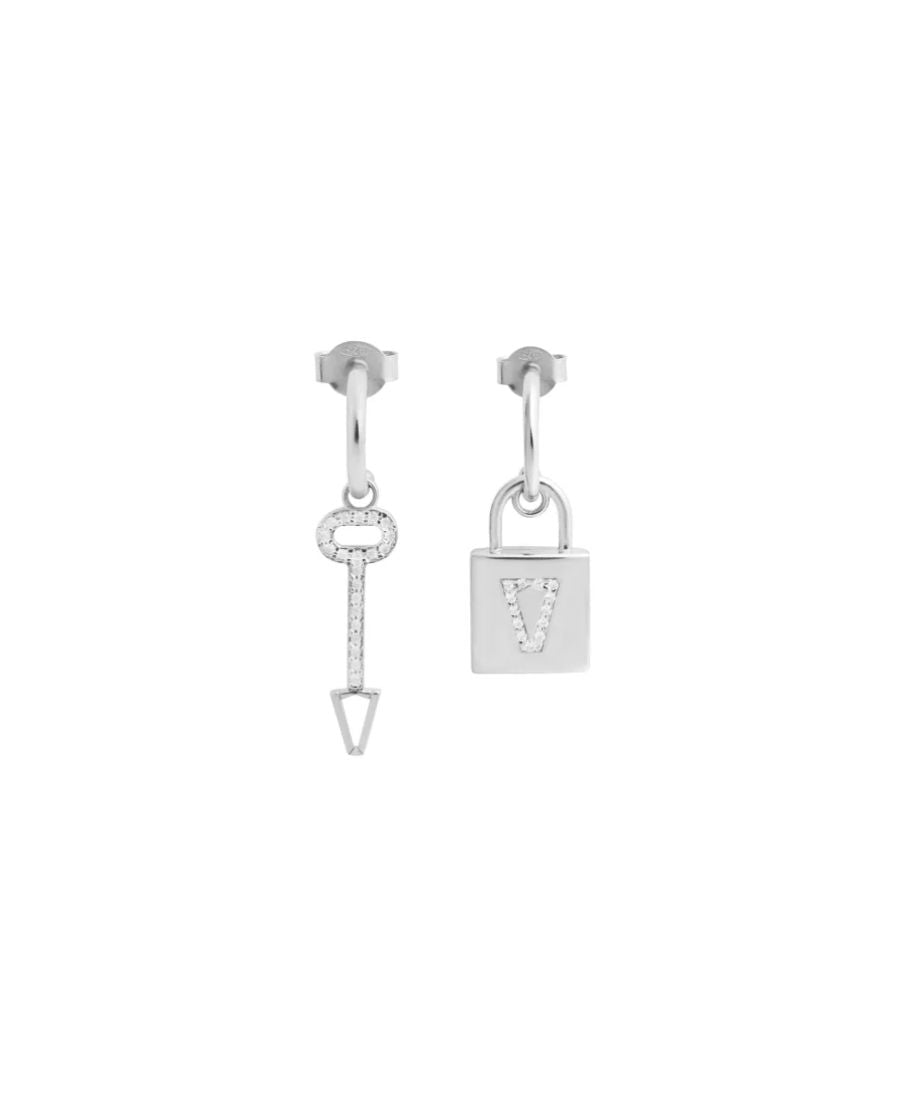 VALENTINA FERRAGNI Studio Lock Earrings Silver