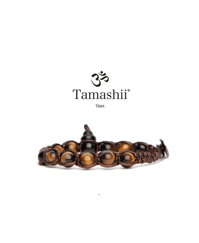 Bracciale  Tamashii Shungite con Occhio di Tigre marrone