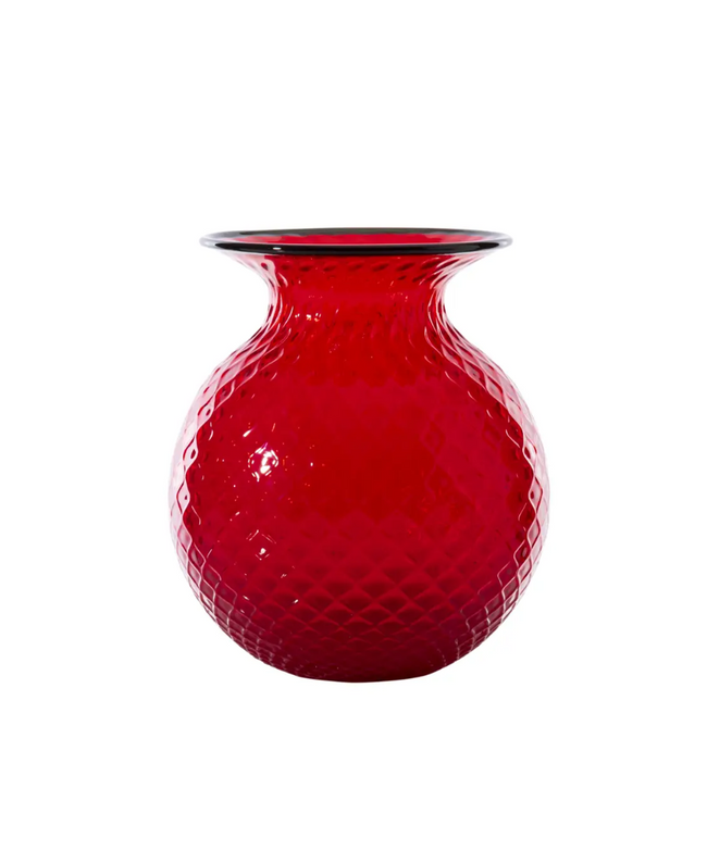 Venini Vaso Balloton Fiori Rosso Large