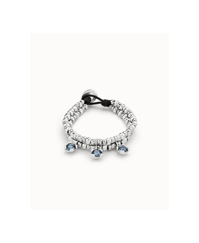 Bracciale Sterling con sfere e cristalli blu