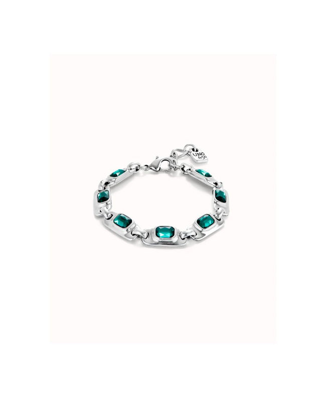 Bracciale in argento sterling con cristalli verdi