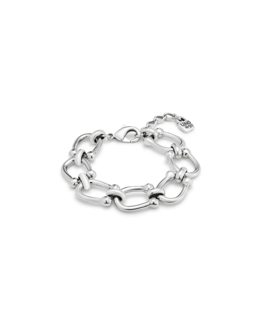 UNOde50 Bracciale placcato argento con maglie ovali medie