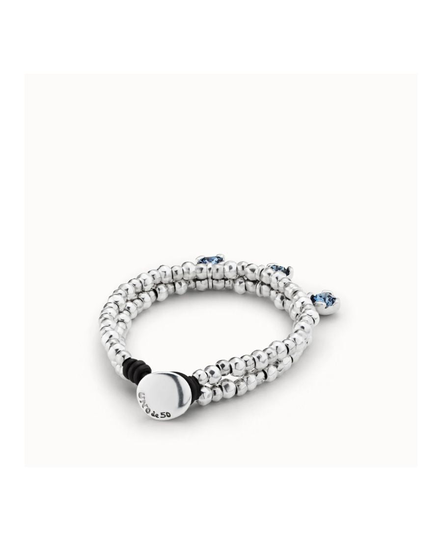 UNOde50 Bracciale Placcato Argento e Cristalli Blu