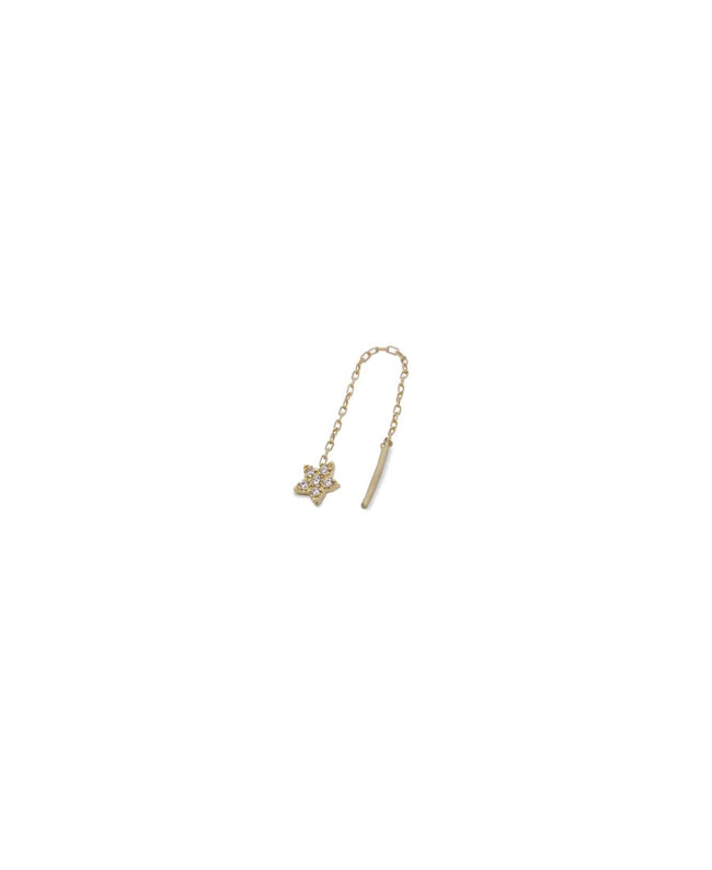 Rue Des Mille Mono Orecchino Stella Catenella e Diamanti Lab Grown - Oro18Kt