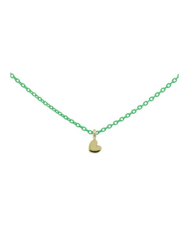 Rue Des Mille Girocollo Cuore Verde Fluo - Oro18Kt