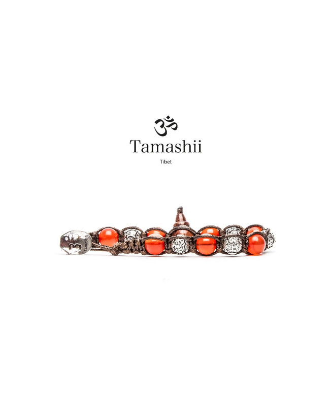 Tamashii Bracciale Ruota Preghiera Agata Rosso Passione