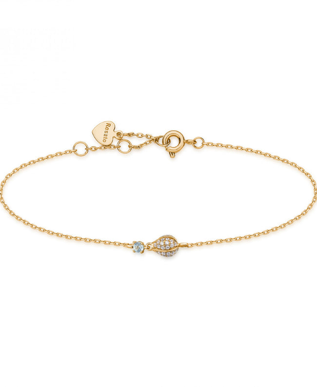 Rosato Bracciale Morbido Oro Mongolfiera con Diamanti